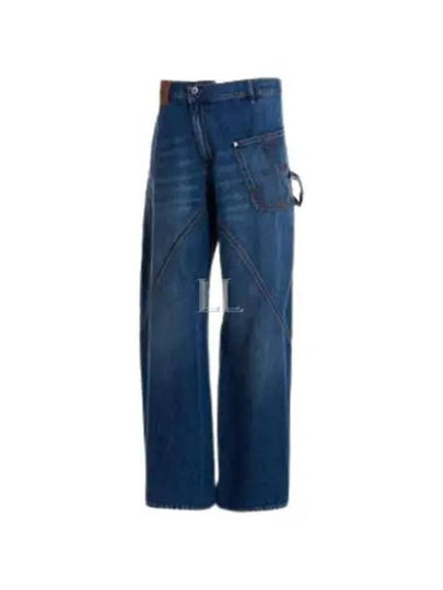 Men's Twist Work Cotton Jeans Blue - JW ANDERSON - BALAAN 2