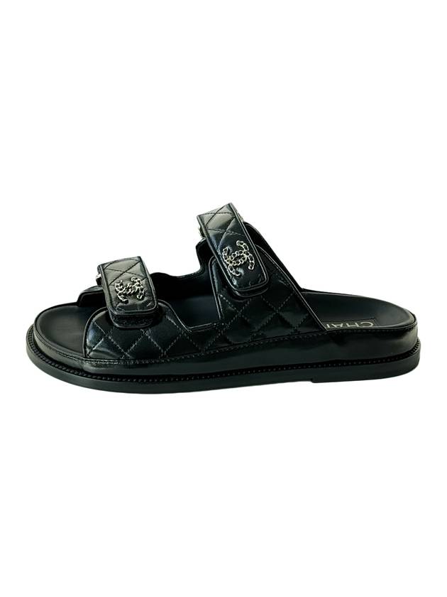 CC Logo Velcro Sandals Black - CHANEL - BALAAN 1