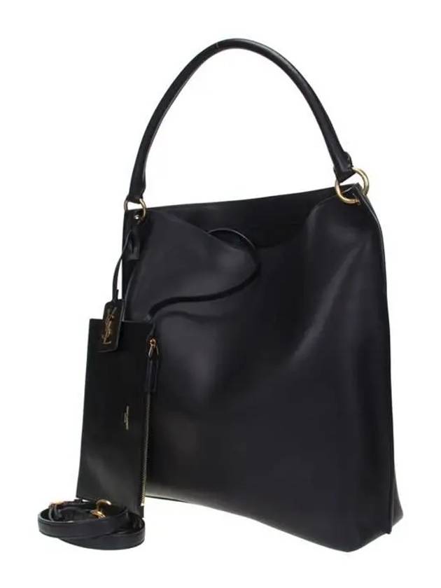 Tag Hobo Shoulder Bag Black - SAINT LAURENT - BALAAN.