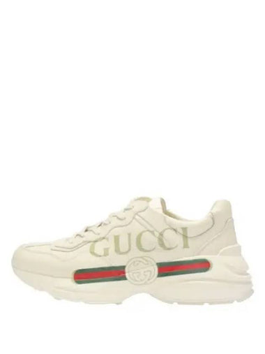 Logo rhyton leather sneakers - GUCCI - BALAAN 1