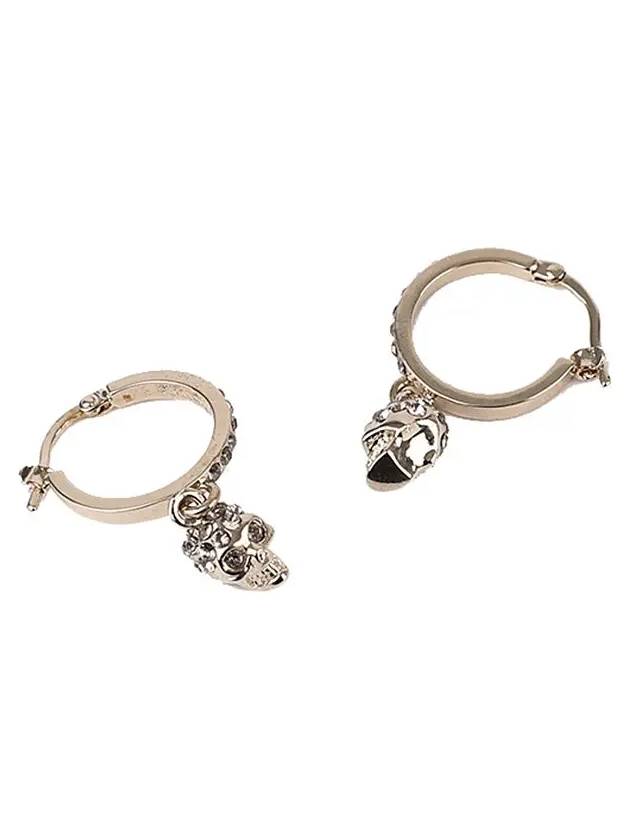 Skull Mini Creole Hoop Earrings Gold - ALEXANDER MCQUEEN - BALAAN 3