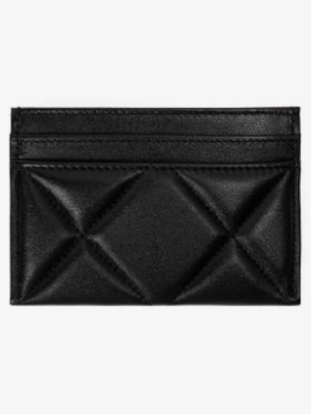 19 Gold Chain Logo Quilted Lambskin Card Wallet Black - CHANEL - BALAAN 4