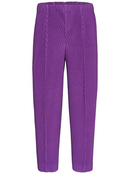 Pleats Bottoms Straight Pants Purple - ISSEY MIYAKE - BALAAN 1