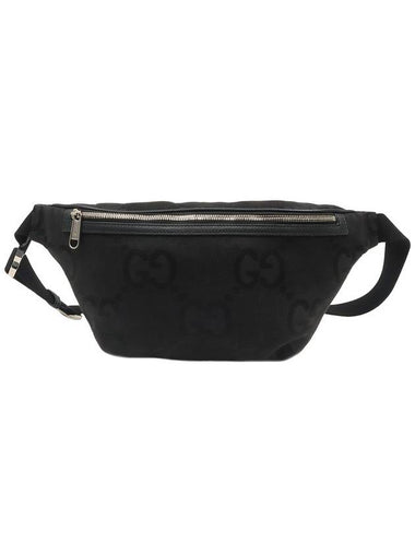 Black GG Supreme Canvas WEB Strap Jumbo Belt Bag 696031 - GUCCI - BALAAN 1