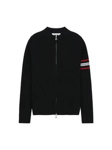 Marine Ser cardigan logo zip up black - MARINE SERRE - BALAAN 1