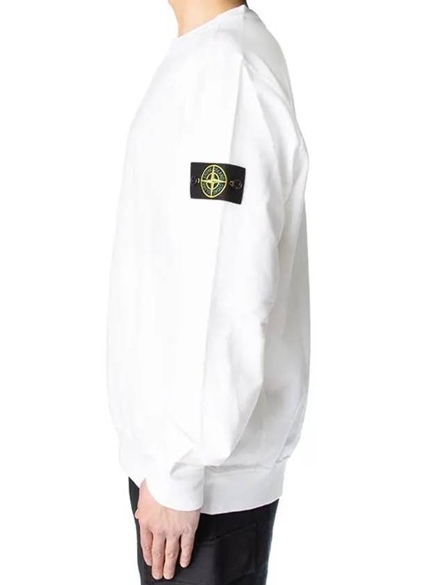 Waffen Patch Cotton Stretch Fleece Sweatshirt White - STONE ISLAND - BALAAN 5