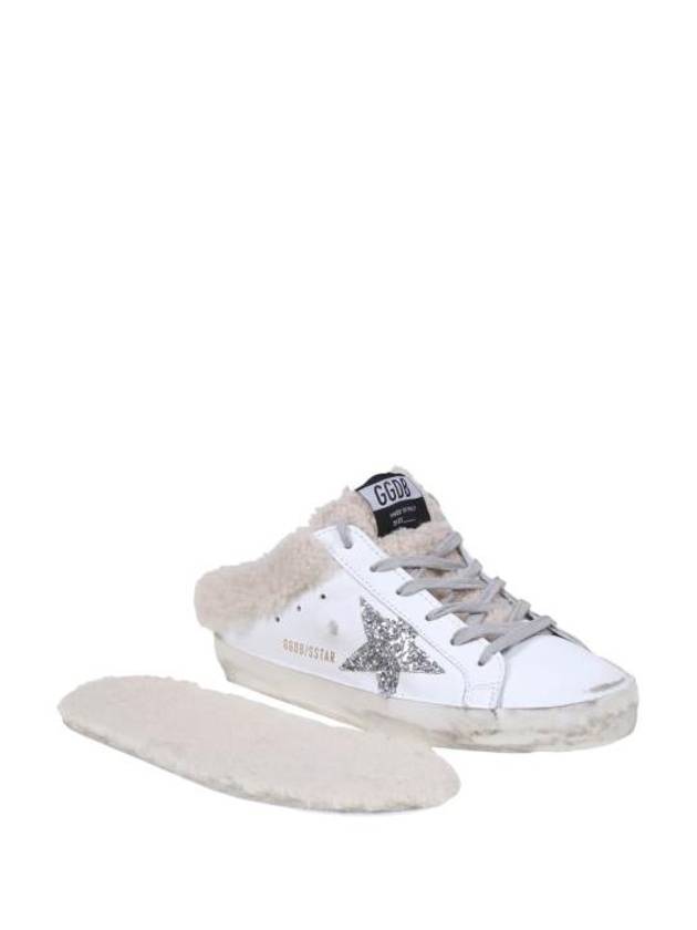 Superstar Sabot Glitter Shearing Lining Leather Low Top Sneakers Silver White - GOLDEN GOOSE - BALAAN 7