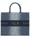 Logo Oblique Jacquard Large Book Tote Bag Blue - DIOR - BALAAN 2