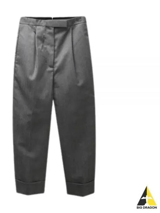 High Waist RWB Trimming Heavy Wool Pants Grey - THOM BROWNE - BALAAN 2