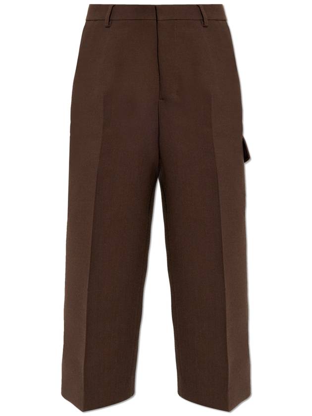 Ami Alexandre Mattiussi Wool Trousers, Women's, Brown - AMI - BALAAN 1