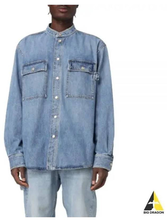 Denim Long Sleeve Shirt Blue - BOTTEGA VENETA - BALAAN 2