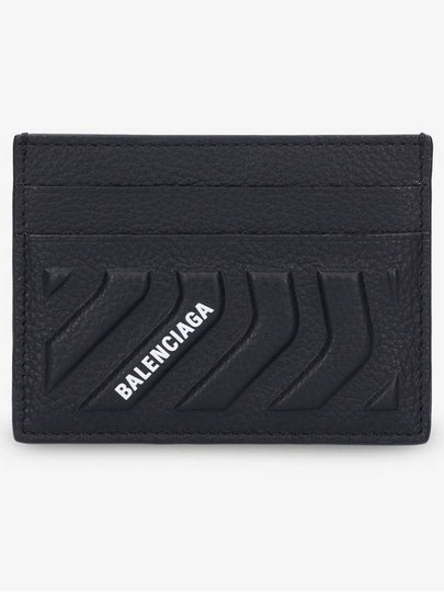 Car Embossed Grain Calfskin Card Wallet Black - BALENCIAGA - BALAAN 2