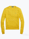 Embroidered Logo Pony Cable Knit Top Yellow - POLO RALPH LAUREN - BALAAN 2