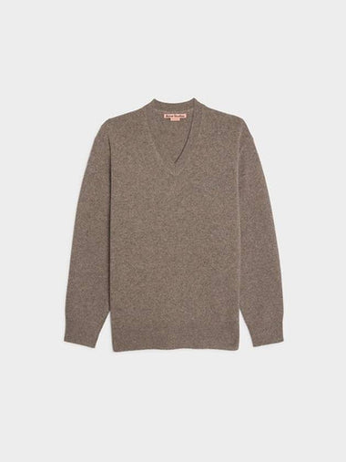 V-neck Wool Cashmere Knit Top Fox Grey - ACNE STUDIOS - BALAAN 1