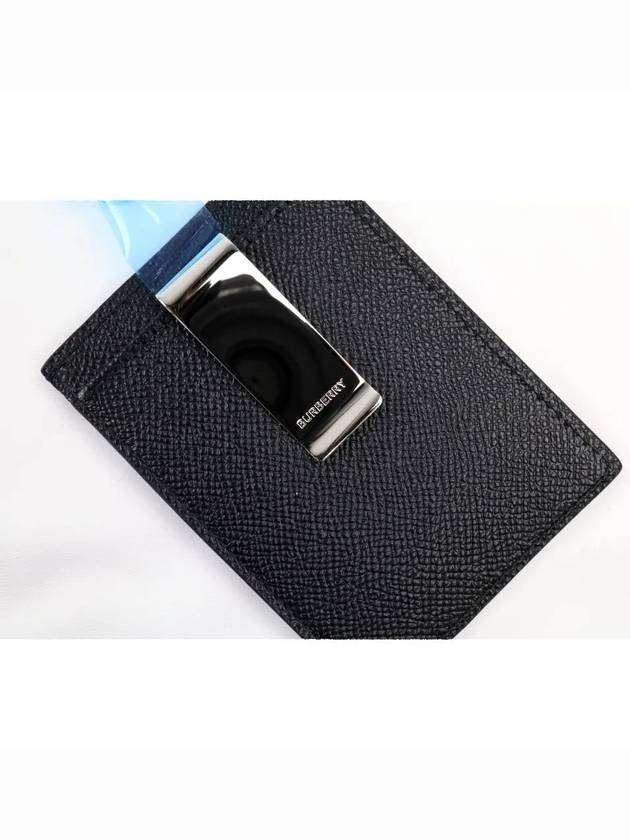 TB Money Clip Grainy Leather Card Wallet Black - BURBERRY - BALAAN 5