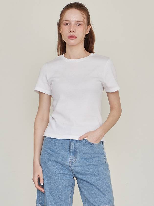 Waffle Half Crop T White - LESEIZIEME - BALAAN 2