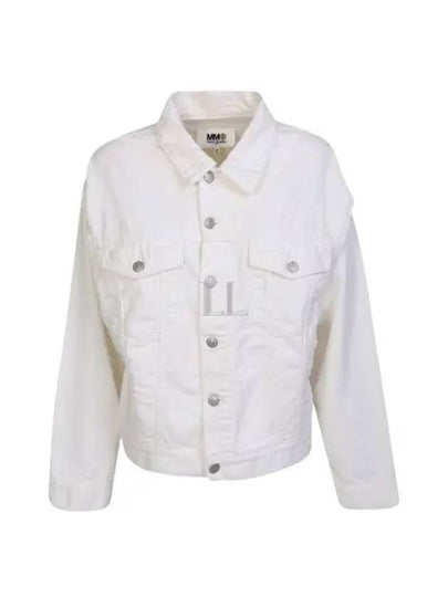 Cut-Out Cotton Denim Jacket White - MAISON MARGIELA - BALAAN 2