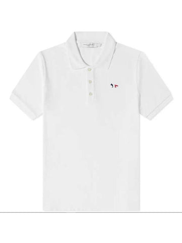 Maison Kitsune Tricolor Fox Patch PK Polo Shirt White AM00200KJ7002 - MAISON KITSUNE - BALAAN 1