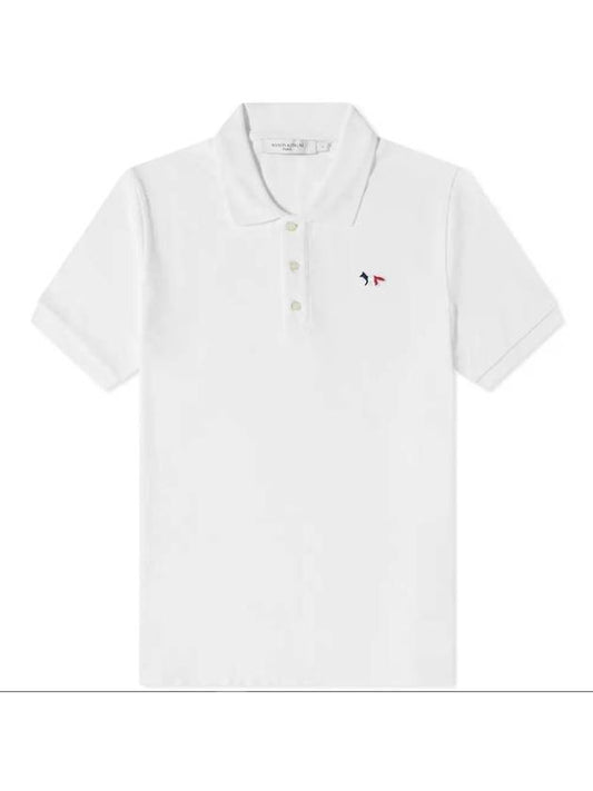 Maison Kitsune Tricolor Fox Patch PK Polo Shirt White AM00200KJ7002 - MAISON KITSUNE - BALAAN 1