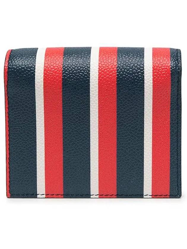 Striped Pattern Strap Coin Card Wallet Red Navy - THOM BROWNE - BALAAN.