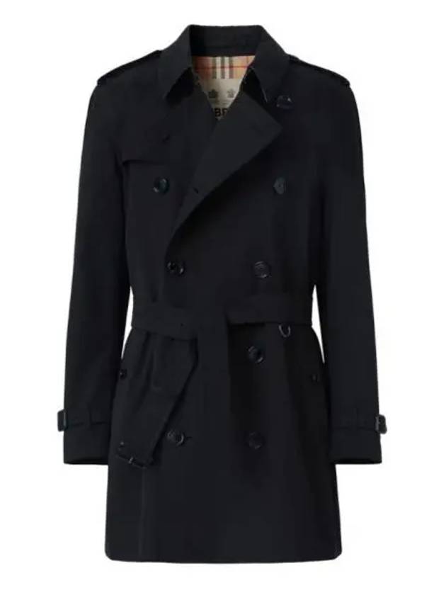 Short Kensington Heritage Trench Coat Black - BURBERRY - BALAAN 2