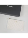 Classic CC logo small pouch clutch caviar white AP1071 - CHANEL - BALAAN 4