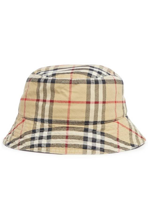 Check Cotton Bucket Hat Beige - BURBERRY - BALAAN 3