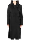 Wrap Wool Cashmere Belt Trench Coat Black - THEORY - BALAAN 2