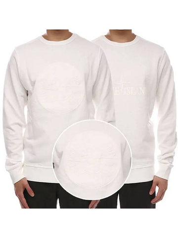 Reversible Logo Sweatshirt White 721564760 - STONE ISLAND - BALAAN 1