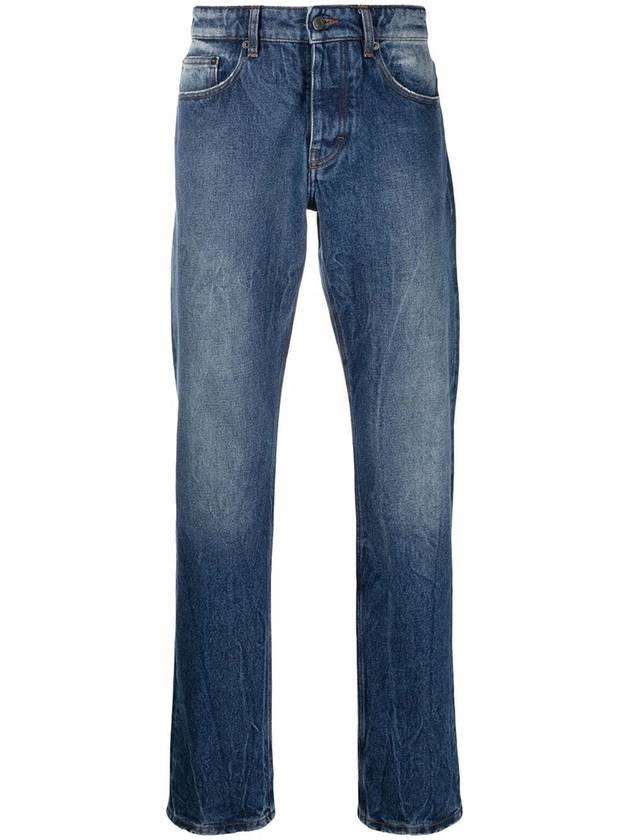 Classic Fit Denim Straight Pants Blue - AMI - BALAAN 3