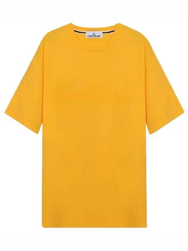 Men's Logo Short Sleeve T-Shirt Yellow - STONE ISLAND - BALAAN 2