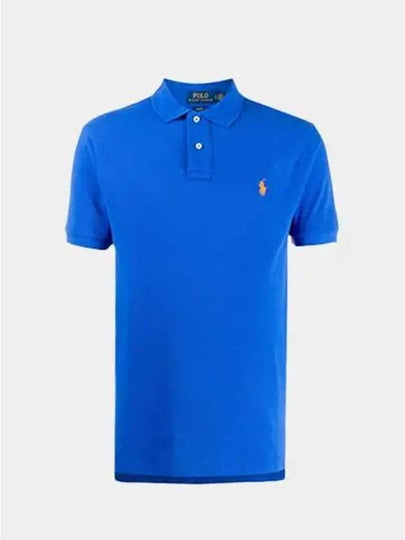 Men's Pony Slim Fit Short Sleeve Polo Shirt Blue - POLO RALPH LAUREN - BALAAN 2