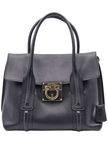 Ferragamo 21 D941 Black Gancini Suki Bag - SALVATORE FERRAGAMO - BALAAN 1