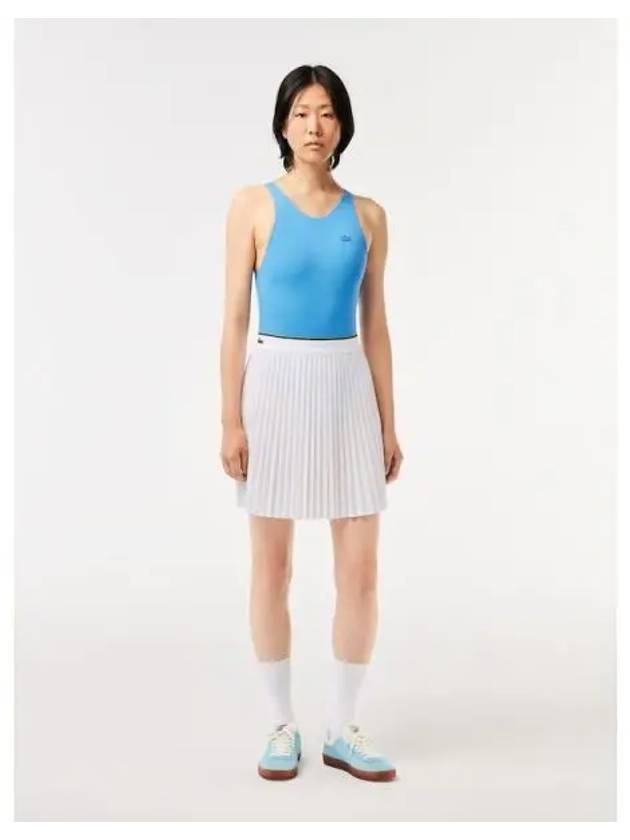 Elastic Waist Pleated Skirt White - LACOSTE - BALAAN 2