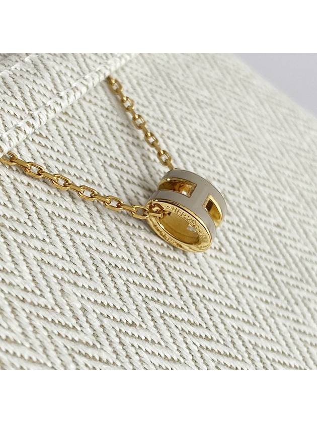 Mini Pop H Pendant Necklace Gold Marron Glace - HERMES - BALAAN 6