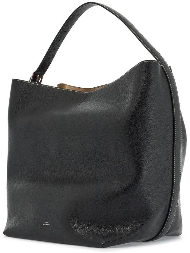 Belted Leather Tote Bag Black - TOTEME - BALAAN 4