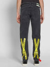 OFFWHITE Black Slim Firetape Jeans - OFF WHITE - BALAAN 9