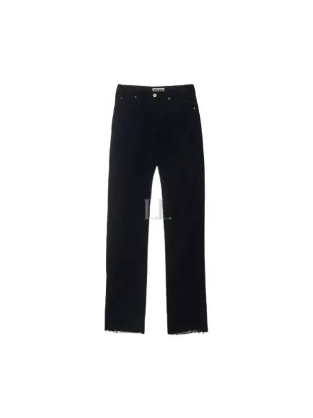 Washed Velvet Straight Pants Black - MIU MIU - BALAAN 2