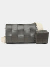 Cassette Medium Shoulder Bag Grey - BOTTEGA VENETA - BALAAN 4