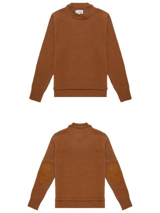 Elbow Patch Wool Knit Top Brown - MAISON MARGIELA - BALAAN 5