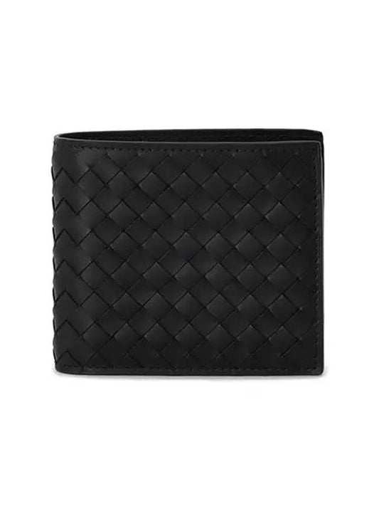 Intrecciato Half Wallet Black - BOTTEGA VENETA - BALAAN 1