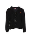 Boke Flower Crest Wool Cardigan Black - KENZO - BALAAN 2