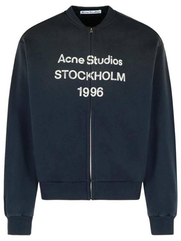 Logo Print Zip-Up Sweatshirt Black - ACNE STUDIOS - BALAAN 2