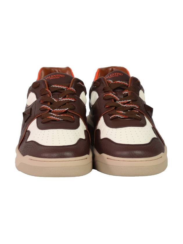 One Stud Low Top Sneakers Brown - VALENTINO - BALAAN 5