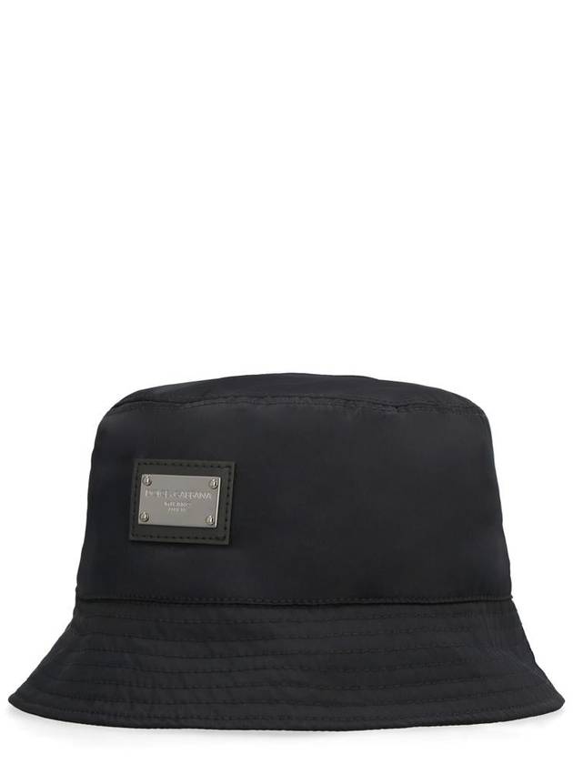 Branded Plate Nylon Bucket Hat Black - DOLCE&GABBANA - BALAAN 2