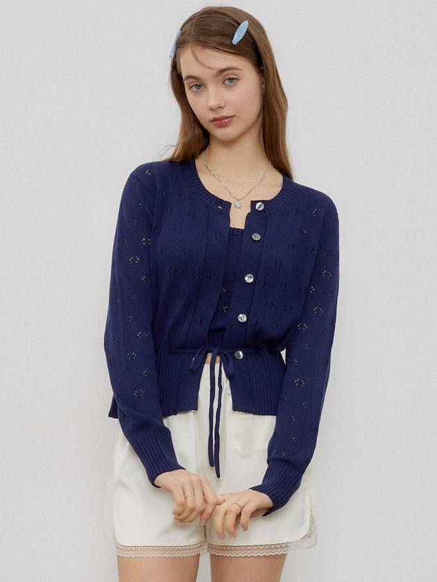 String punching cardigan_Navy - ITER - BALAAN 2