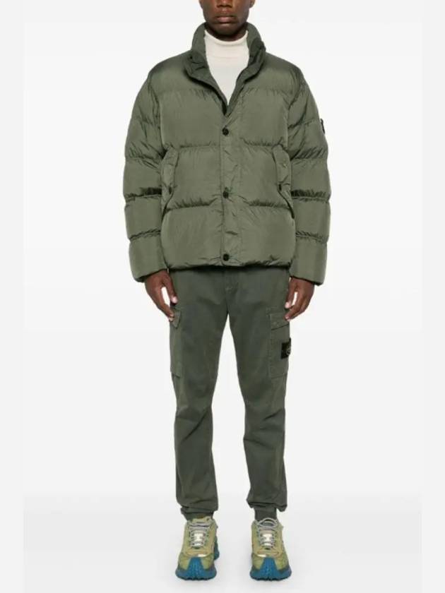 Garment Dyed Crinkle Reps Down Padding Olive - STONE ISLAND - BALAAN 4