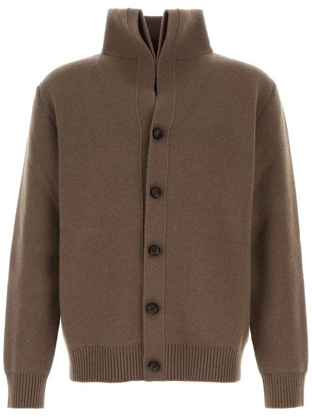 Double Layer Neckline Cardigan Brown - BOTTEGA VENETA - BALAAN 2