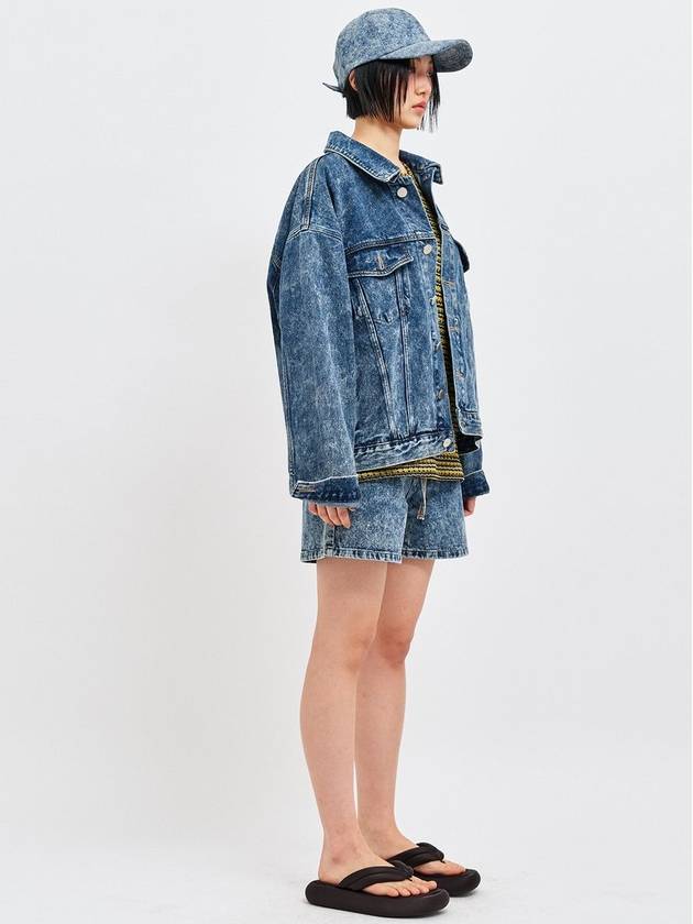 Oversized Denim Trucker Denim Jacket Blue - C WEAR BY THE GENIUS - BALAAN 6