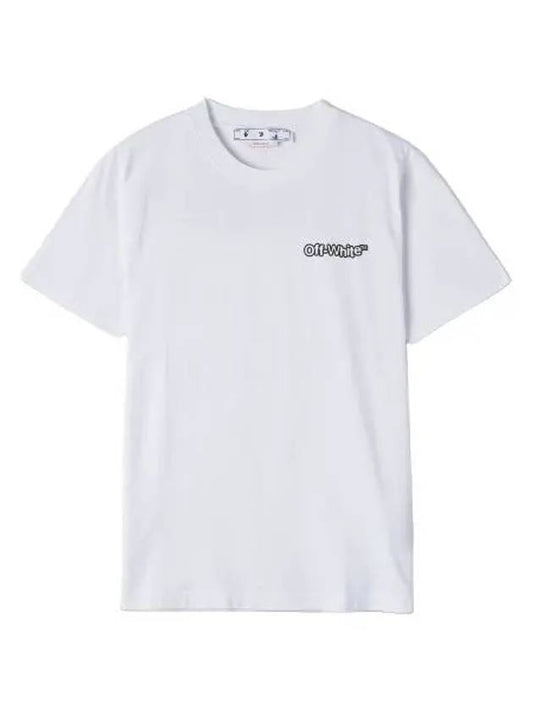 Logo Print Short Sleeve T Shirt White Tee - OFF WHITE - BALAAN 1